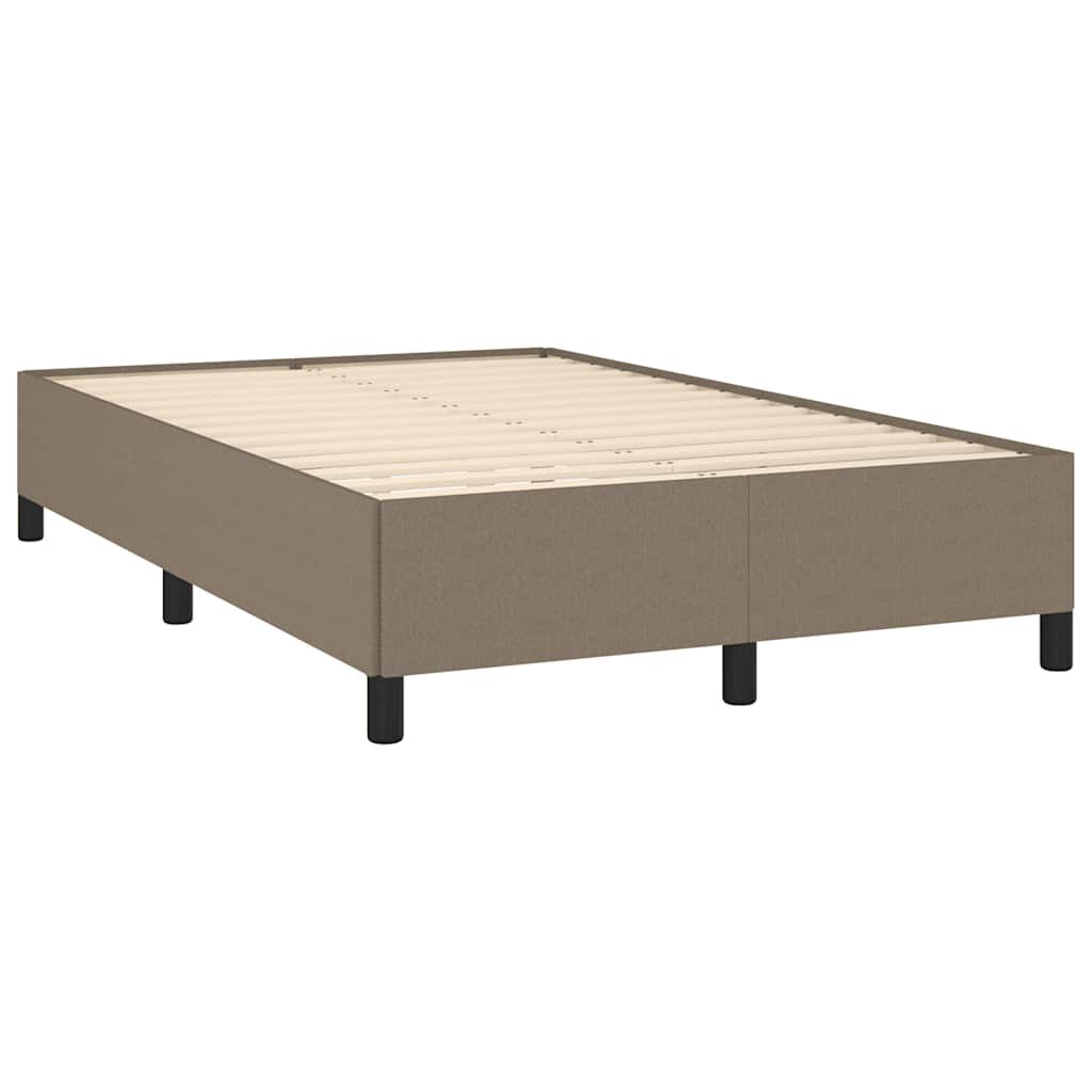 vidaXL Κρεβάτι Boxspring με Στρώμα & LED Taupe 120x190 εκ. Υφασμάτινο
