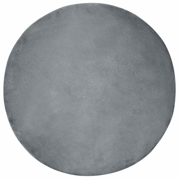 vidaXL Χαλιά Ψεύτικου Κουνελιού Ανθρακί Ø 120 εκ. Πολυεστέρας