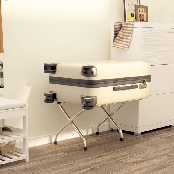 vidaXL Σχάρα Αποσκευών με Πλάτη Ασημί 56x39x52 εκ.