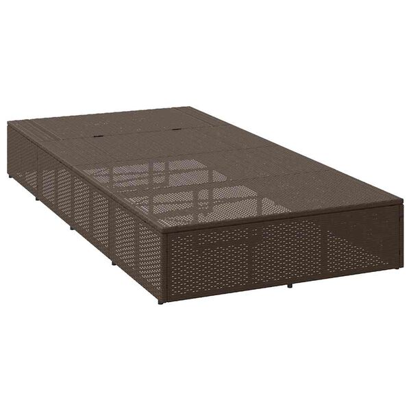 vidaXL Ξαπλώστρα με πλωτό μαξιλάρι Brown Poly Rattan