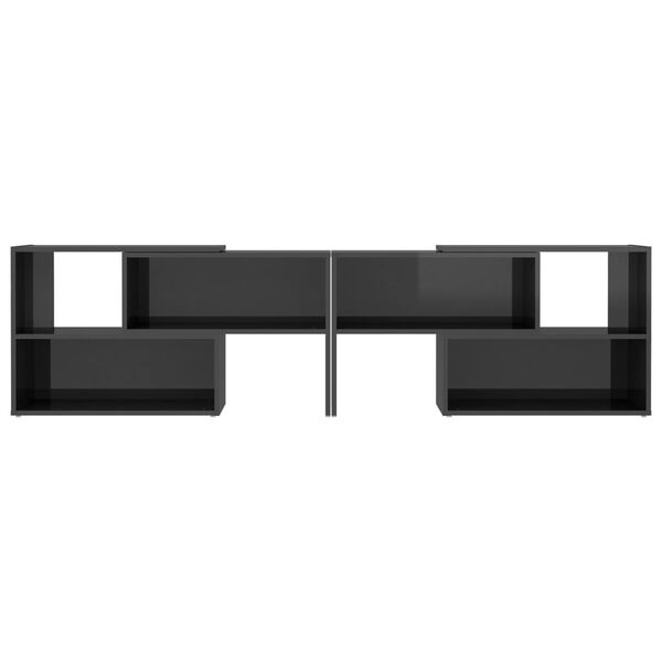 vidaXL Έπιπλο Τηλεόρασης Γυαλιστερό Γκρι 149x30x52 εκ. Επεξ. Ξύλο