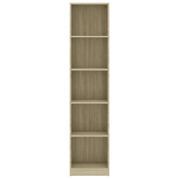 vidaXL Βιβλιοθήκη με 5 Ράφια Sonoma Δρυς 40x24x175 εκ. Επεξ. Ξύλο