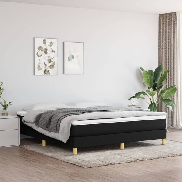 vidaXL &Kappa;&rho;&epsilon;&beta;ά&tau;&iota; Boxspring &mu;&epsilon; &Sigma;&tau;&rho;ώ&mu;&alpha; &Mu;&alpha;ύ&rho;&omicron; 180x200 &epsilon;&kappa;. &Upsilon;&phi;&alpha;&sigma;&mu;ά&tau;&iota;&nu;&omicron;