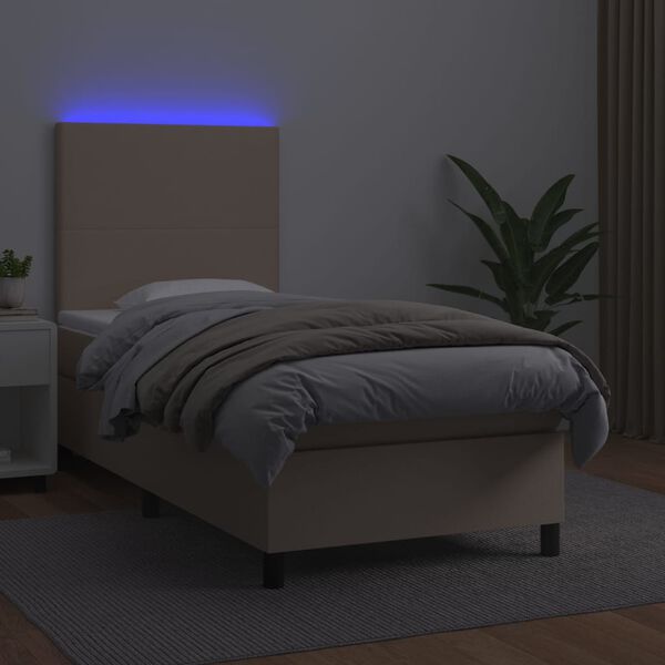 vidaXL &Kappa;&rho;&epsilon;&beta;ά&tau;&iota; Boxspring &Sigma;&tau;&rho;ώ&mu;&alpha;&LED &Kappa;&alpha;&pi;&omicron;&upsilon;&tau;&sigma;ί&nu;&omicron; 80x200 &epsilon;&kappa;. &Sigma;&upsilon;&nu;&theta;. &Delta;έ&rho;&mu;&alpha;