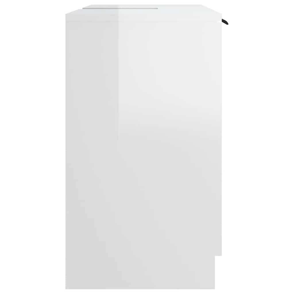 vidaXL Ντουλάπι Μπάνιου Γυαλιστερό Λευκό 64,5x33,5x59εκ. Επεξεργ. Ξύλο
