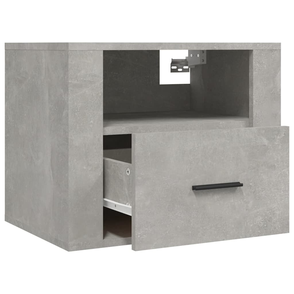 vidaXL Κομοδίνο Επιτοίχιο Γκρι Σκυροδέματος 50x36x40 εκ.