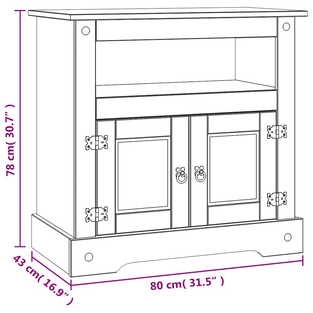 vidaXL Έπιπλο Τηλεόρασης Μεξικ. Στιλ Corona 80x43x78 εκ. Ξύλο Πεύκου