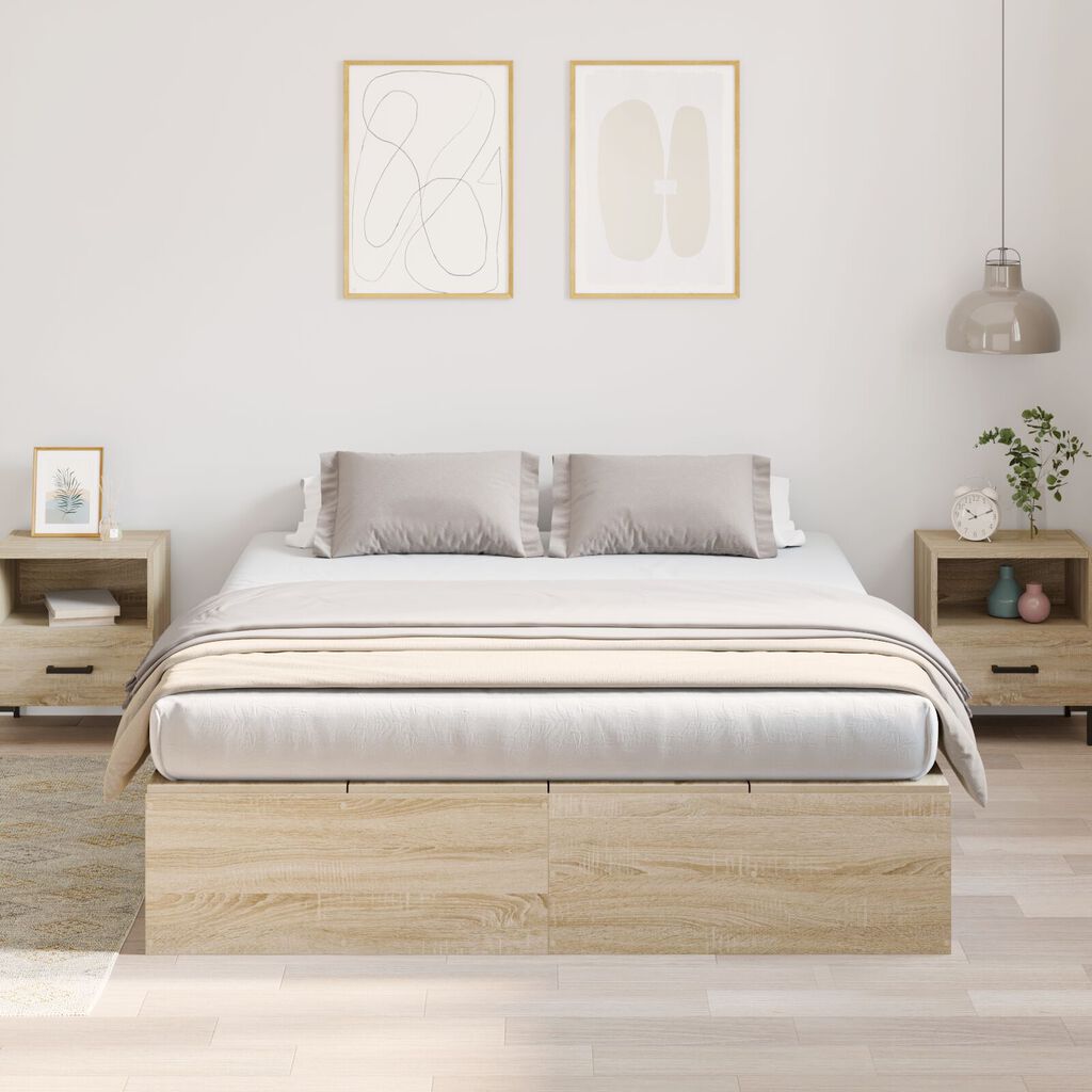 vidaXL Κρεβάτι Αποθήκευσης Σονομα Δρυς 140x200 εκ