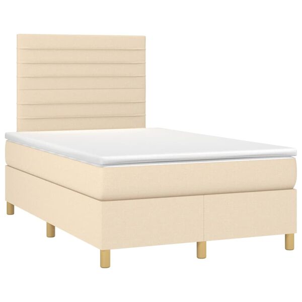vidaXL &Kappa;&rho;&epsilon;&beta;ά&tau;&iota; Boxspring &mu;&epsilon; &Sigma;&tau;&rho;ώ&mu;&alpha; &Kappa;&rho;&epsilon;&mu; 120x200 &epsilon;&kappa;. &Upsilon;&phi;&alpha;&sigma;&mu;ά&tau;&iota;&nu;&omicron;