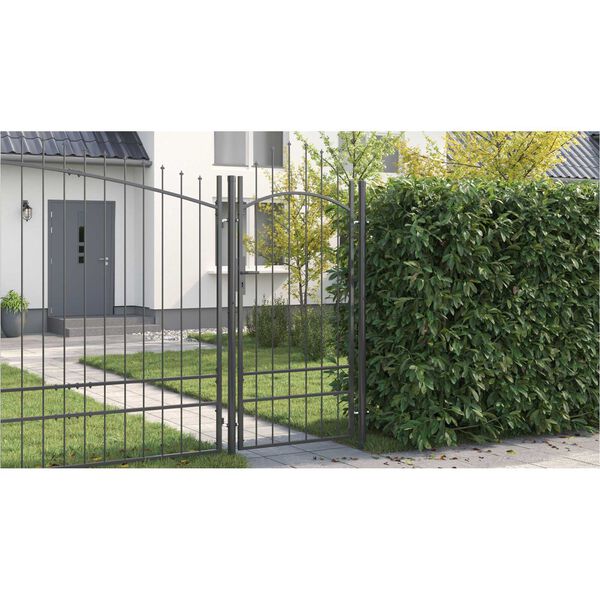 vidaXL Πύλη Κήπου με κλειδαριά Γκρι 200 x 100 cm 100 x 200 cm Ατσάλι