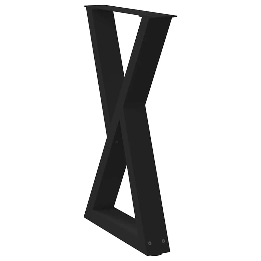 vidaXL Πόδια τραπεζαρίας 2 τεμάχια Μαύρο 60x(72-73,3) cm Ατσάλι