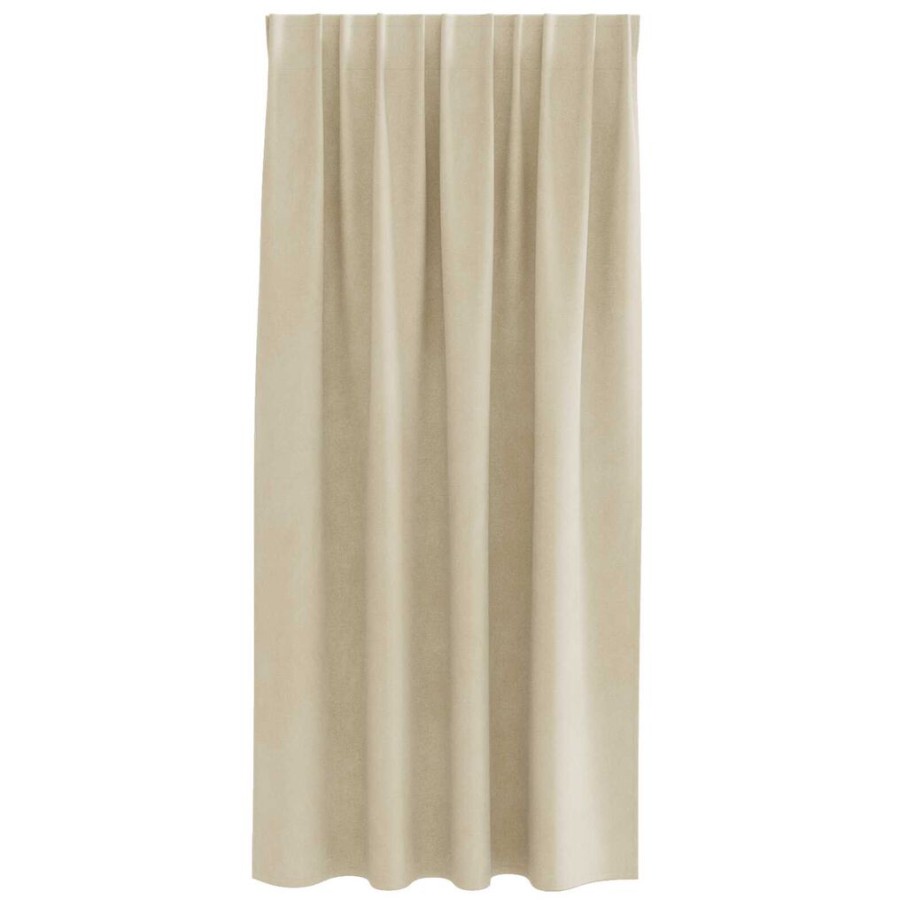 vidaXL Κουρτίνες με κουρτίνες 2 pcs Κρεμ 140 x 175 cm Βελούδο