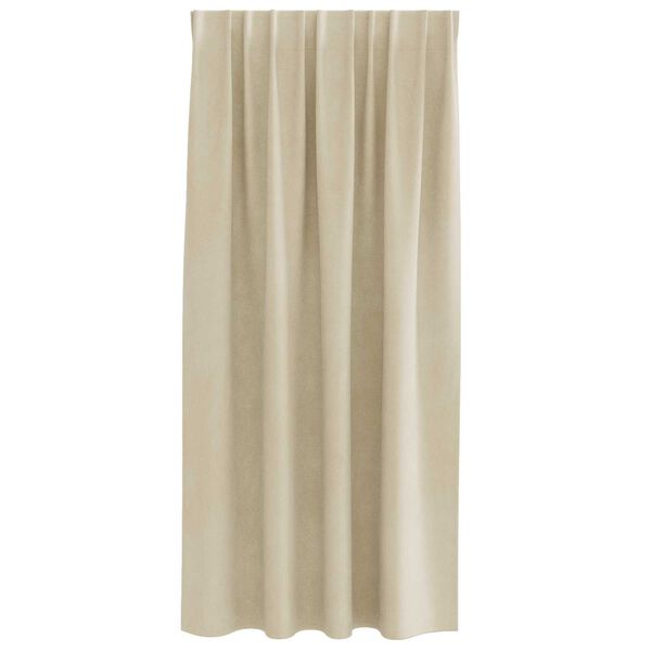 vidaXL Κουρτίνες με κουρτίνες 2 pcs Κρεμ 140 x 175 cm Βελούδο