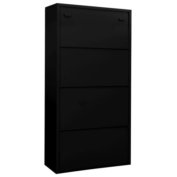 vidaXL Ντουλάπα Γραφείου Μαύρη 90 x 40 x 180 εκ. Ατσάλινη