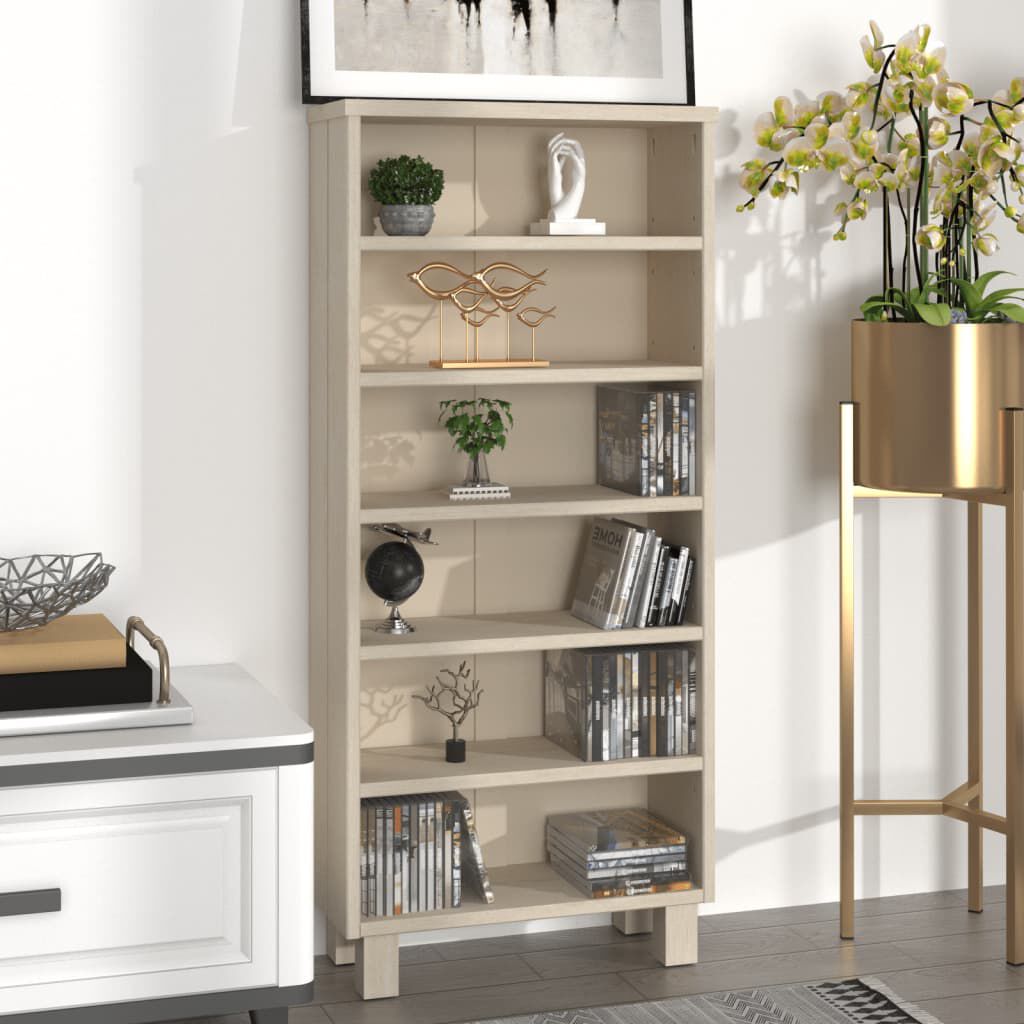 vidaXL Ραφιέρα CD HAMAR Καφέ Μελί 45x18x100 εκ. Μασίφ Ξύλο Πεύκου