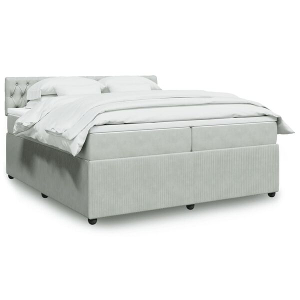 vidaXL &Kappa;&rho;&epsilon;&beta;ά&tau;&iota; Boxspring &mu;&epsilon; &Sigma;&tau;&rho;ώ&mu;&alpha; &Alpha;&nu;&omicron;&iota;&chi;&tau;ό &Gamma;&kappa;&rho;&iota; 200x200 &epsilon;&kappa;. &Beta;&epsilon;&lambda;&omicron;ύ&delta;&iota;&nu;&omicron;