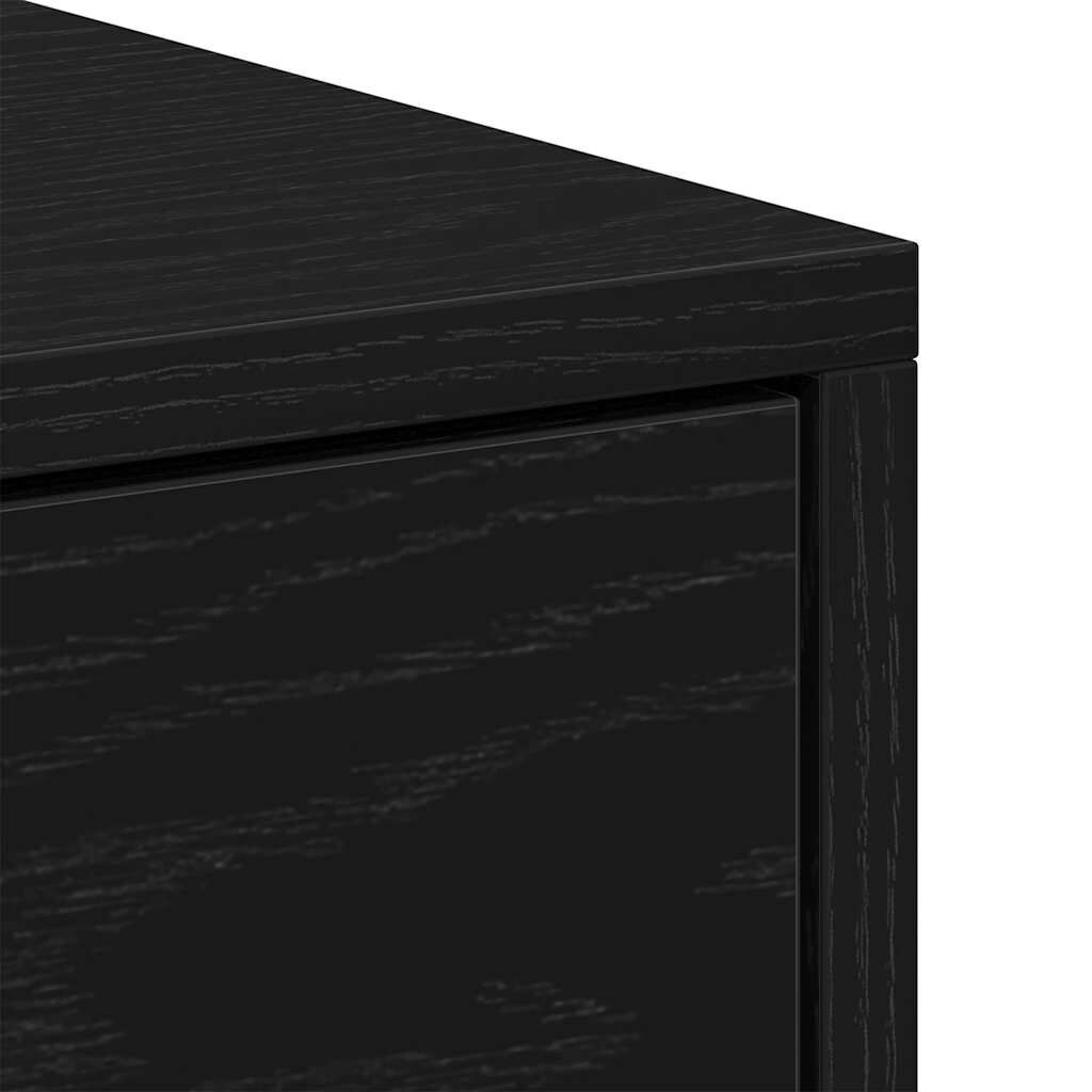 vidaXL Κομοδίνο Μαύρο Δρυς 40 x 30 x 40 εκ. από Επεξεργασμένο Ξύλο