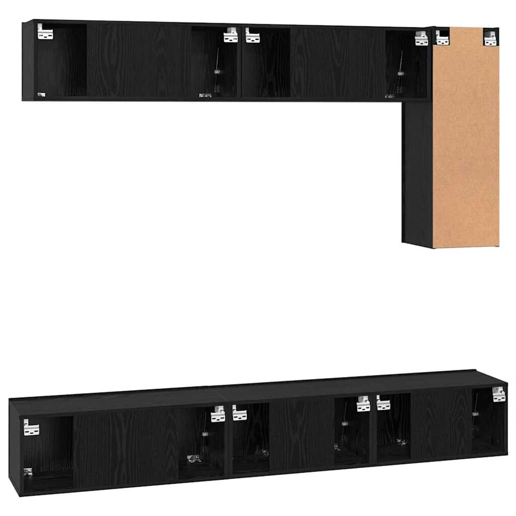 vidaXL Σετ επίπλου τηλεόρασης 6 pcs Μαύρη δρυς 30.5 x 30 x 90 cm