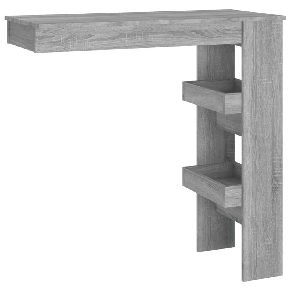 vidaXL Τραπέζι Μπαρ Τοίχου Γκρι Sonoma 102x45x103,5 εκ. Επεξεργ. Ξύλο