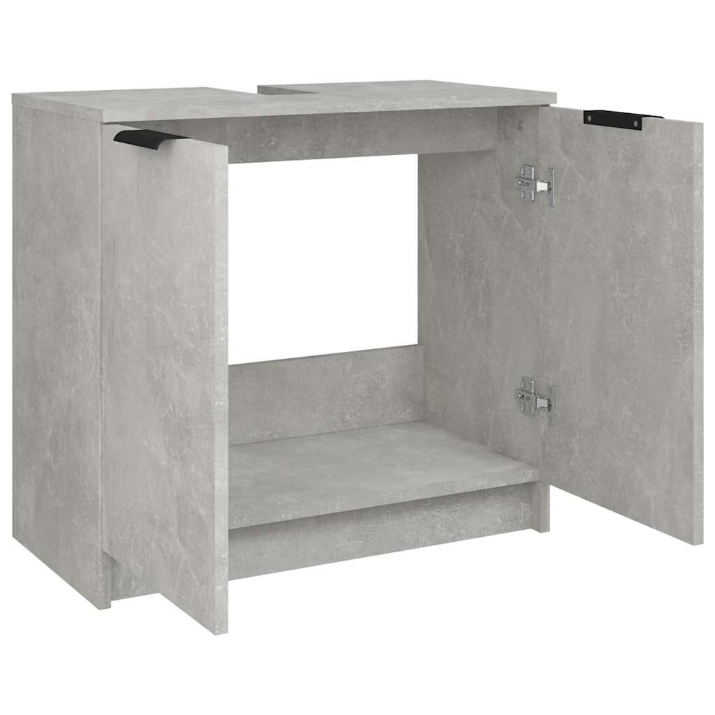 vidaXL Ντουλάπι Μπάνιου Γκρι Σκυροδέματος 64,5x33,5x59 εκ. Επεξ. Ξύλο