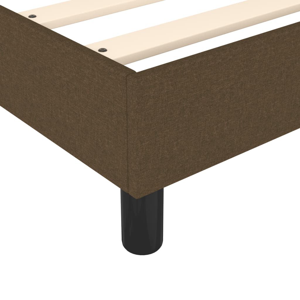 vidaXL Κρεβάτι Boxspring με Στρώμα Σκούρο Καφέ 140x200 εκ Υφασμάτινο