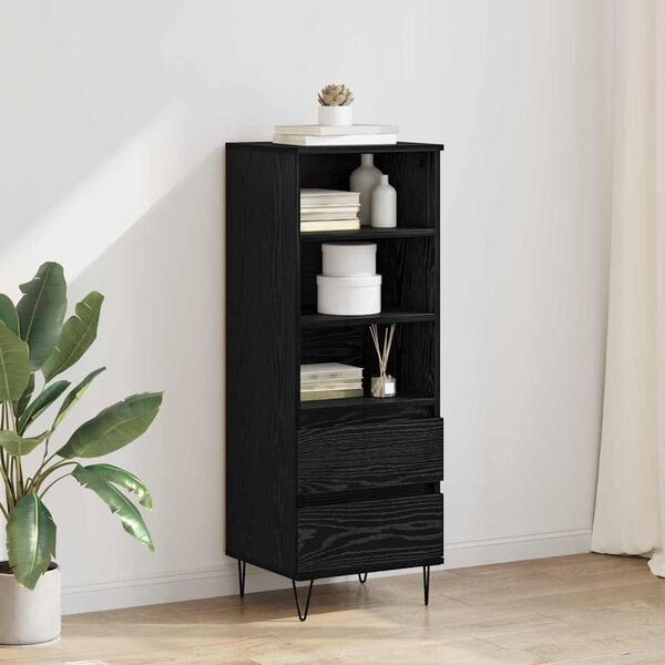 vidaXL Highboard &Mu;&alpha;ύ&rho;&eta; &Omicron;&xi;&upsilon;ά 40 x 36 x 110 &epsilon;&kappa;. &Epsilon;&pi;&epsilon;&xi;&epsilon;&rho;&gamma;&alpha;&sigma;&mu;έ&nu;&omicron; &xi;ύ&lambda;&omicron;