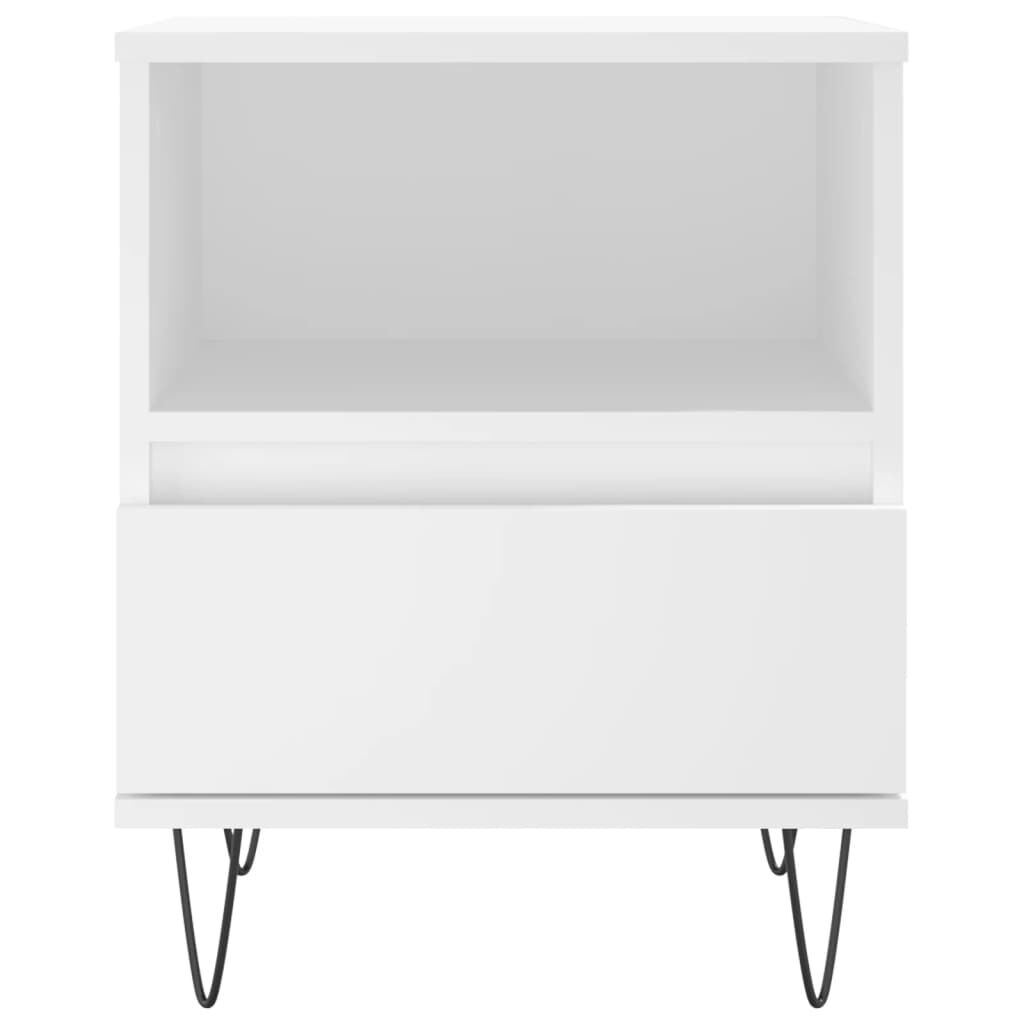 vidaXL Κομοδίνα Λευκά 2 τεμ. 40 x 35 x 50 εκ. από Επεξεργασμένο Ξύλο