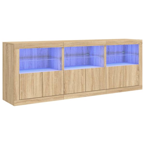 vidaXL Ντουλάπι με LED Sonoma Δρυς 181,5x37x67 εκ.