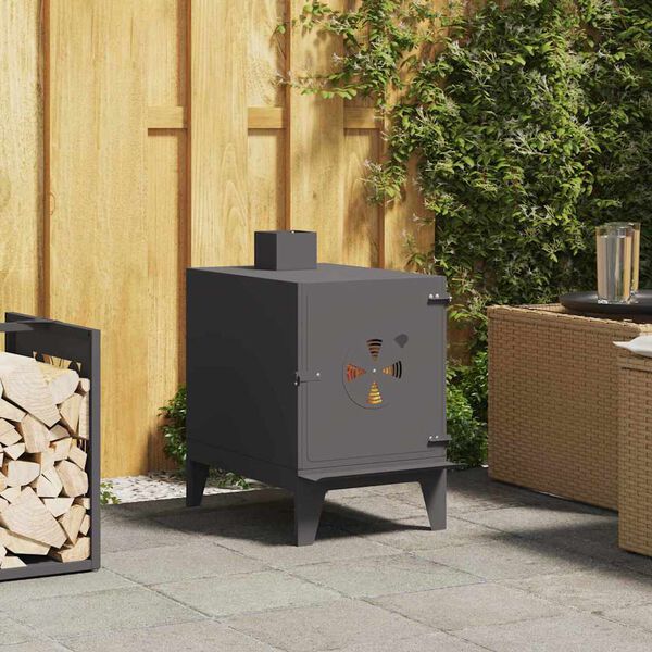 vidaXL Σόμπα Κατασκήνωσης με αέρα αέρα Μαύρο 35 x 50 x 60 εκ Ατσάλι