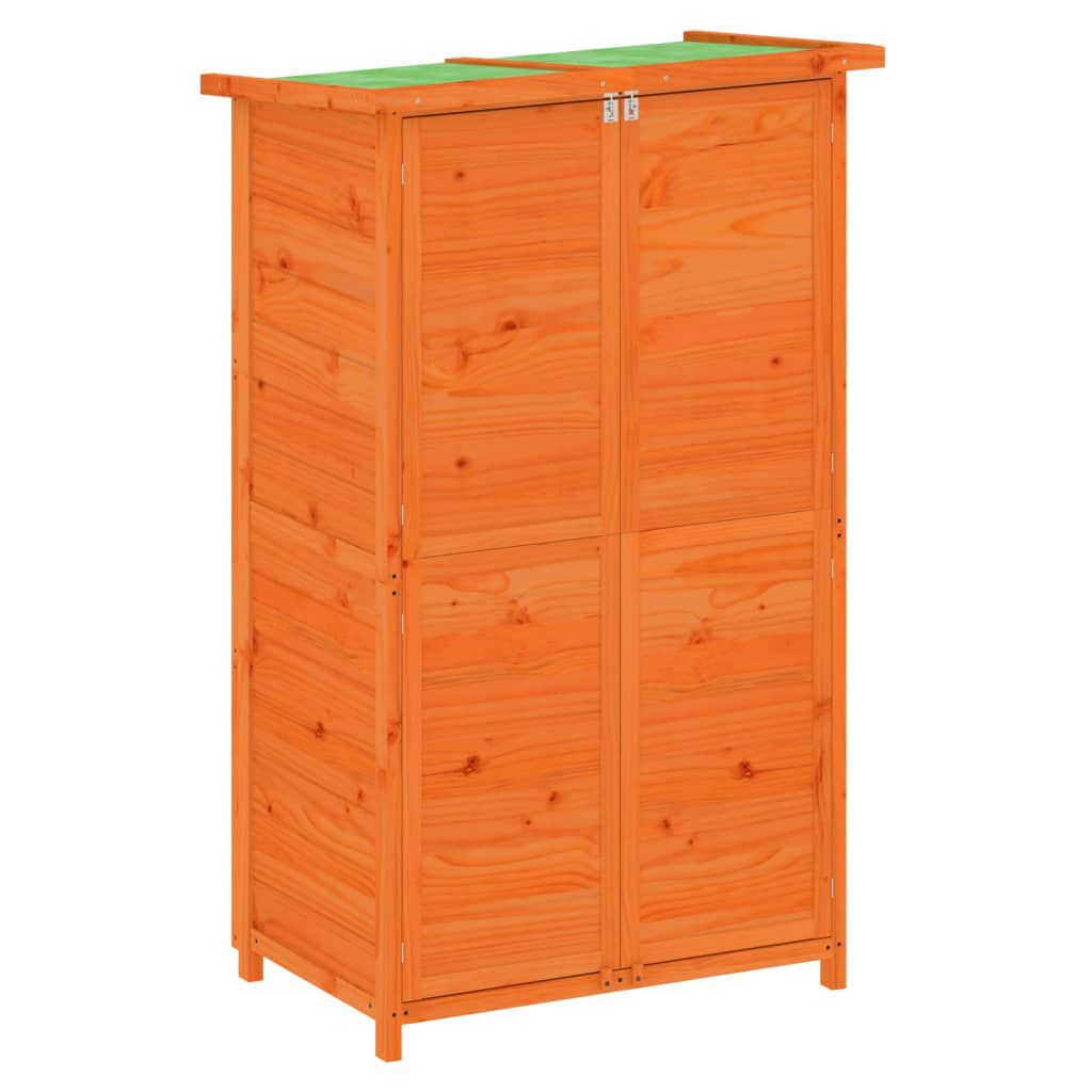 vidaXL Αποθήκη Εργαλείων Κήπου Καφέ 83x57x140 εκ. Μασίφ Ξύλο Πεύκου