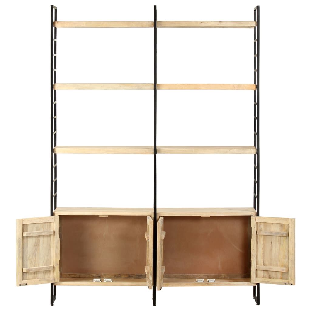 vidaXL Βιβλιοθήκη με 4 Επίπεδα 124 x 30 x 180 εκ. Μασίφ Ξύλο Μάνγκο