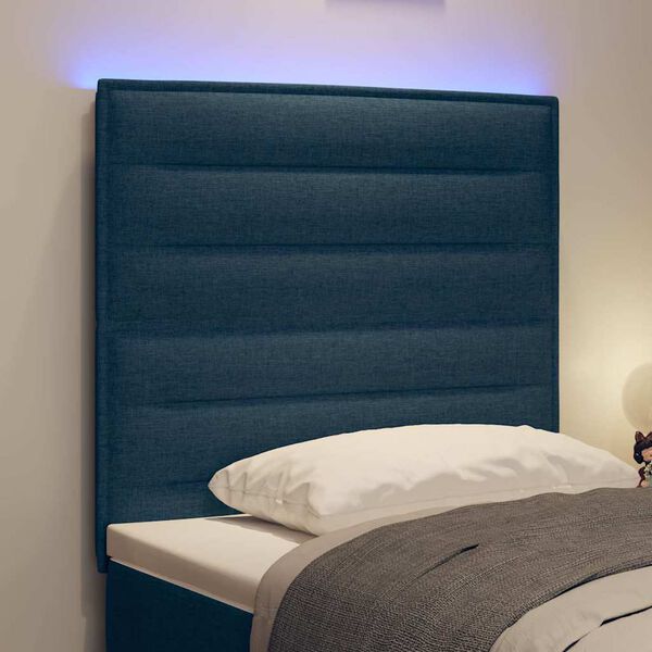 vidaXL LED κεφαλάρι με φώτα λωρίδας LED Επιτοίχιο Μπλε 100 cm ύφασμα