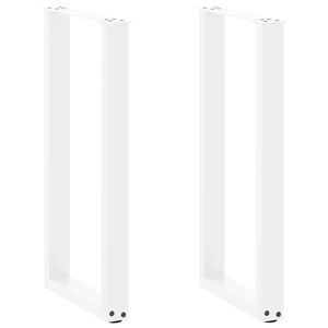 vidaXL Πόδια Κονσόλας σε Σχήμα U 2 τεμ. Λευκά 28x(72-73) εκ. Ατσάλι