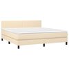 vidaXL Κρεβάτι Boxspring με Στρώμα Κρεμ 160x200 εκ. Υφασμάτινο