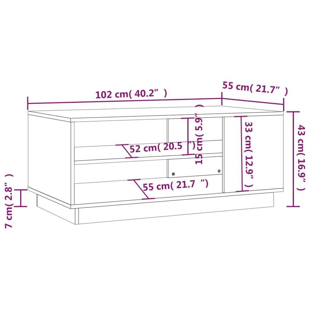 vidaXL Τραπεζάκι Σαλονιού Sonoma Δρυς 102x55x43 εκ. Επεξεργασμένο Ξύλο