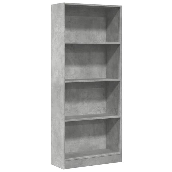vidaXL Βιβλιοθήκη Γκρι Σκυροδέματος 60x24x143 εκ. Επεξεργ. Ξύλο