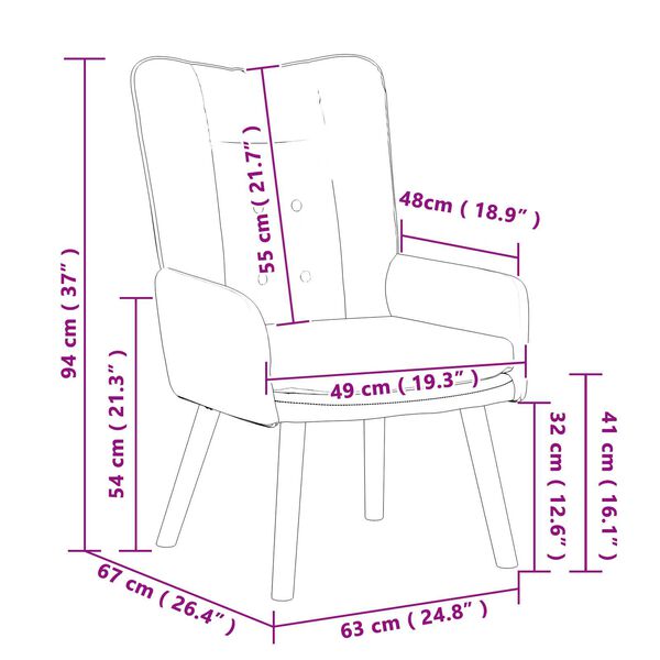 vidaXL Χαλαρωτική Πολυθρόνα Σκούρο γκρι 63 x 67 x 94 εκ. ύφασμα