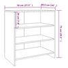 vidaXL Ραφιέρα Γκρι Sonoma 70 x 40,5 x 75 εκ. από Μοριοσανίδα