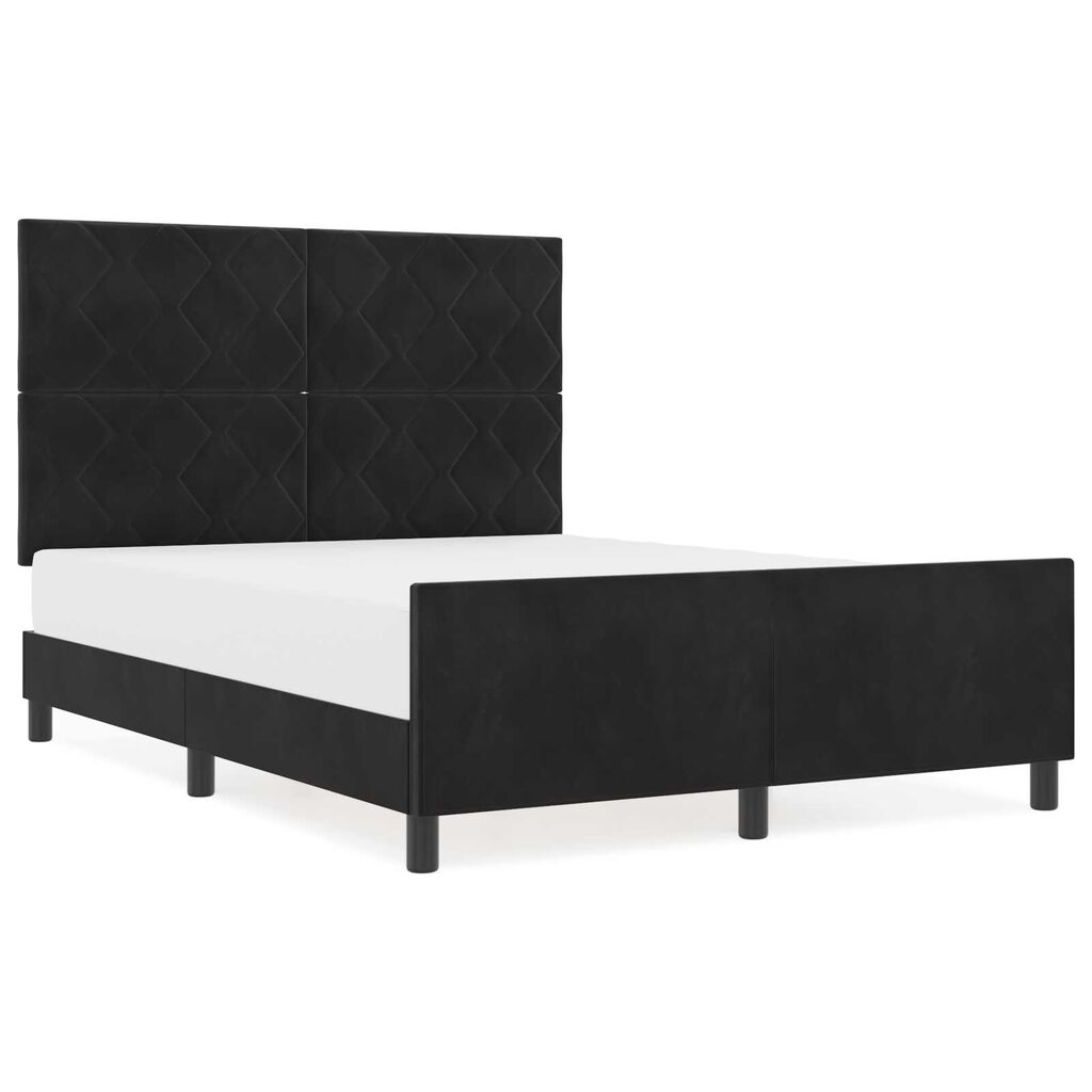 vidaXL Κρεβάτι Μαύρο 140x200 εκ. Βελούδο