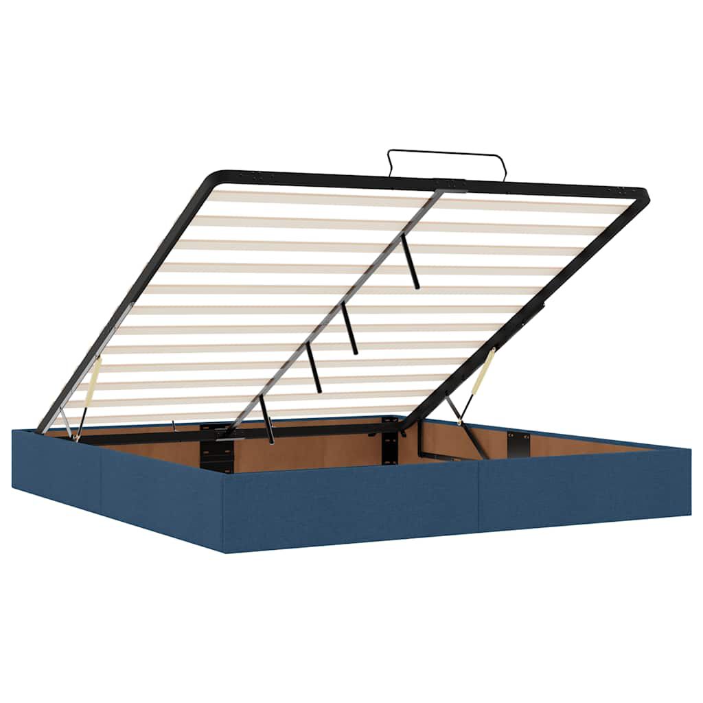 vidaXL Οθωμανικό κρεβάτι με στρώμα μπλε 180x200cm ύφασμα