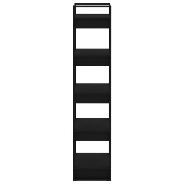 vidaXL Βιβλιοθήκη/Διαχωριστικό Χώρου Μαύρο 60x35x160 εκ. Μασίφ Ξύλο