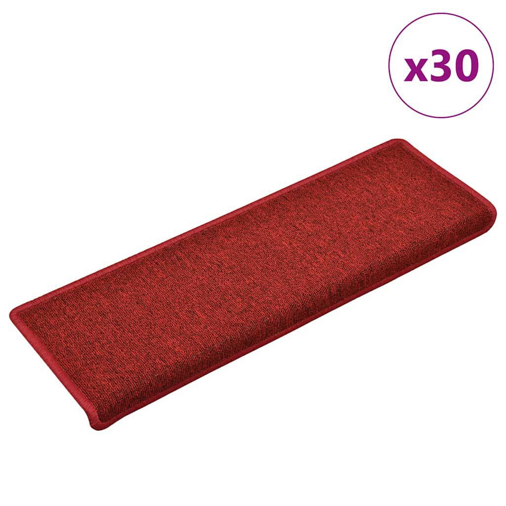 vidaXL Πατάκια Σκάλας 30 τεμ. Κόκκινα 65 x 21 x 4 εκ.