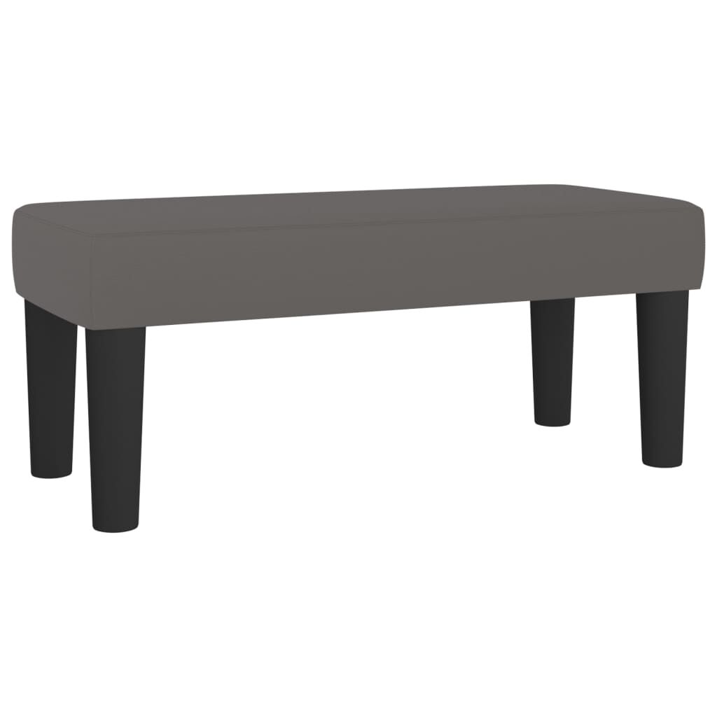 vidaXL Κρεβάτι Boxspring με Στρώμα Γκρι 90x200 εκ. από Συνθετικό Δέρμα
