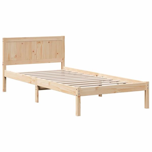 vidaXL Σκελετός Κρεβατιού Καφέ 75 x 190 cm Μασίφ ξύλο πεύκου