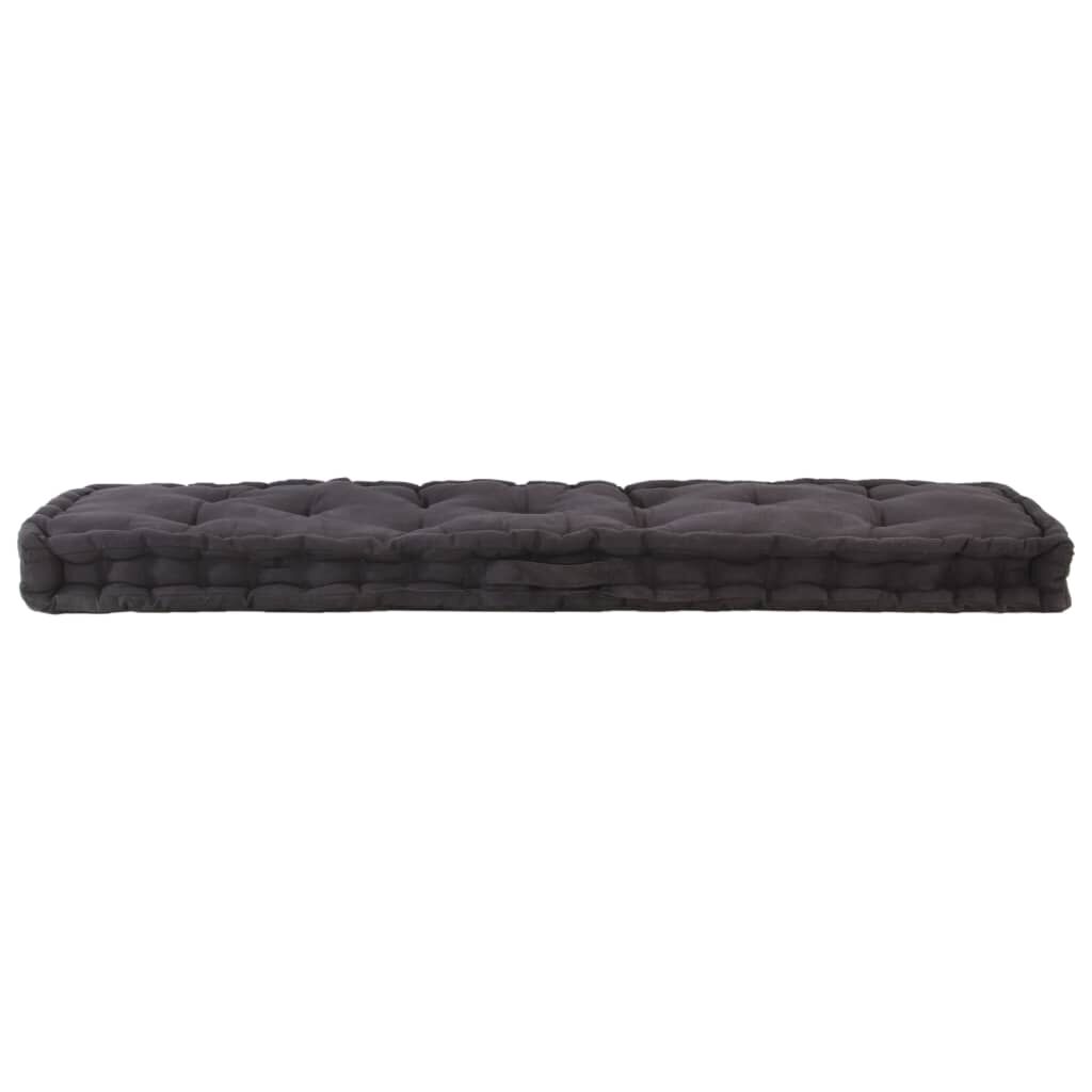 vidaXL Μαξιλάρα Δαπέδου / Παλέτας Μαύρη 120 x 40 x 7 εκ. Βαμβακερή