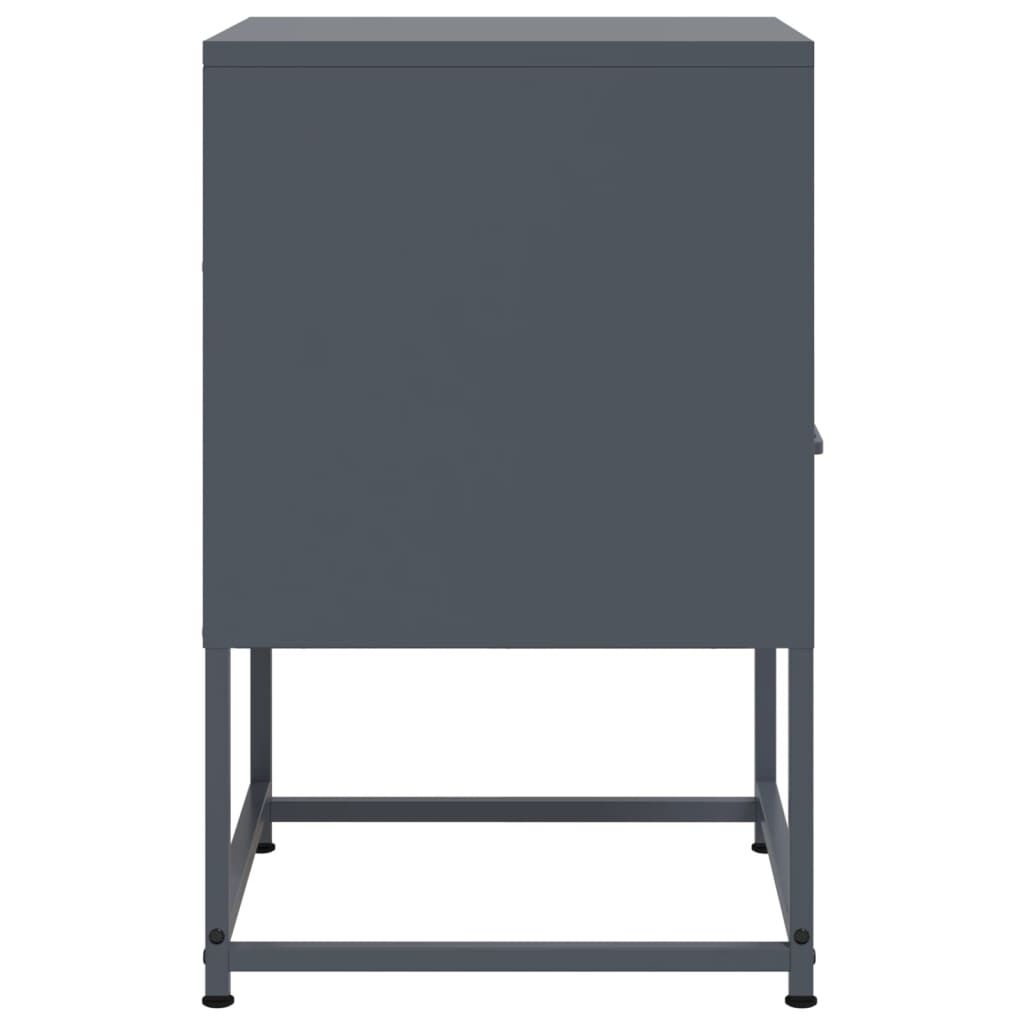 vidaXL Κομοδίνο Ανθρακί 36 x 39 x 60,5 εκ. Ατσάλινο