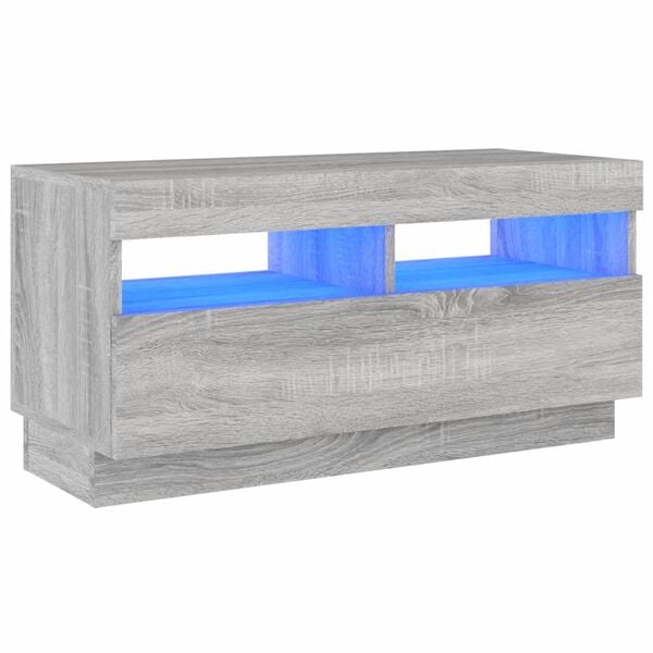 vidaXL Έπιπλο Τηλεόρασης με LED Γκρι Sonoma 80x35x40 εκ.