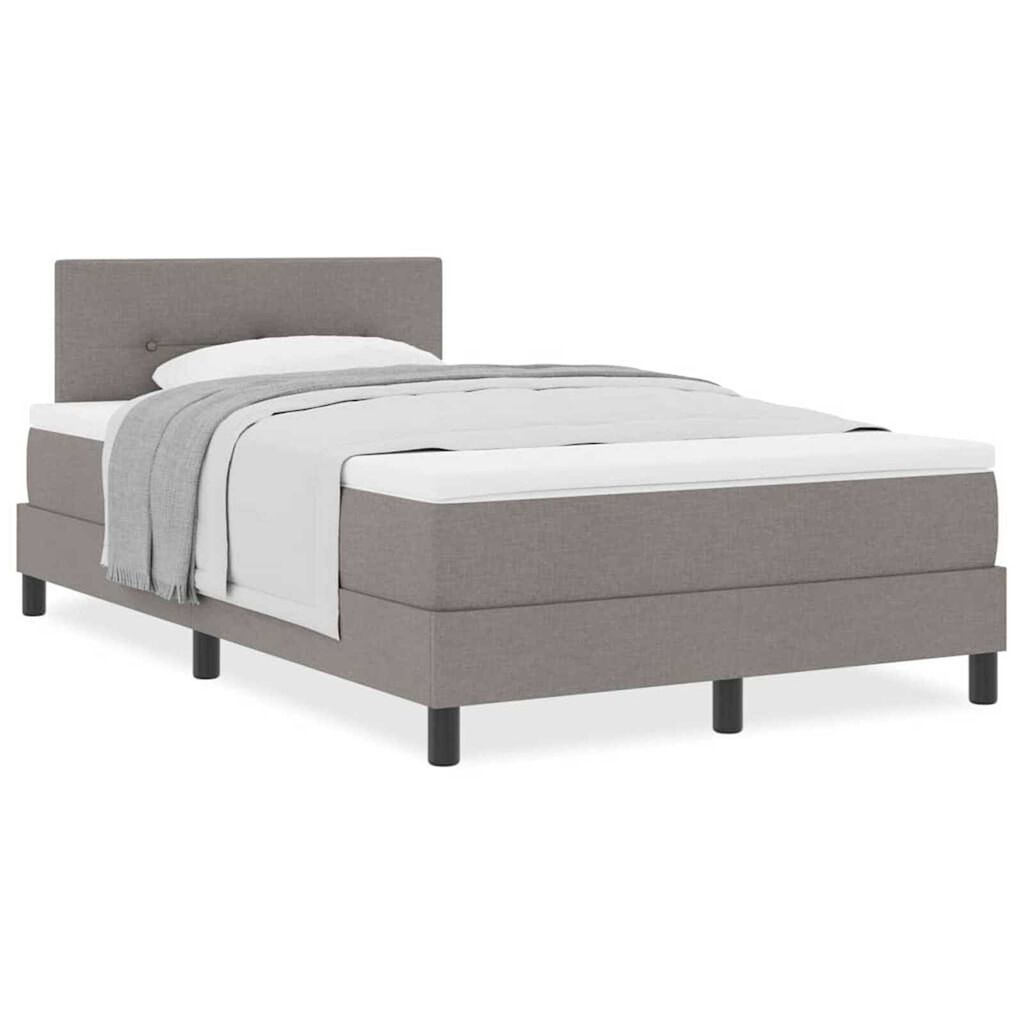 vidaXL Κρεβάτι box spring με στρώμα Taupe 120 x 200 cm ύφασμα