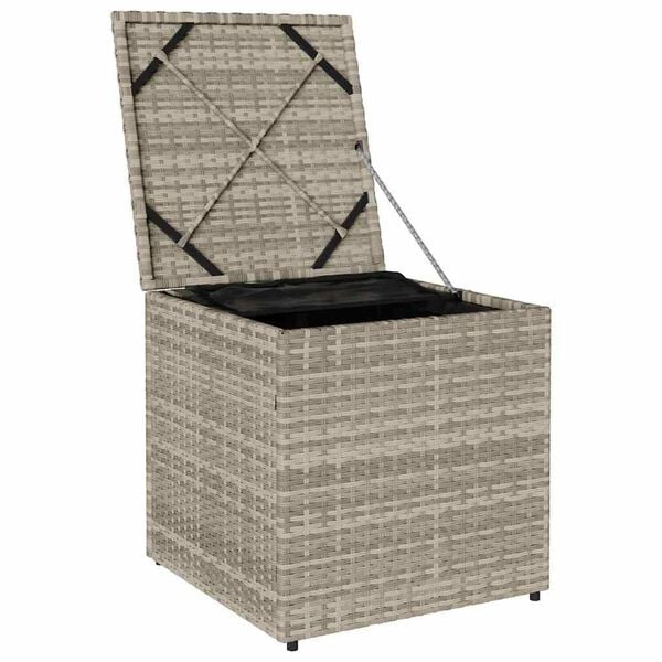 vidaXL Κουτί Μαξιλαριών Ανοιχτό γκρι 50 x 50 x 50 cm συνθετικό ρατάν