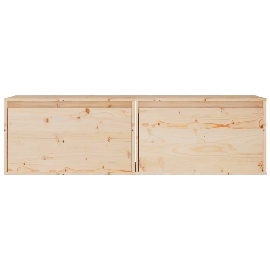 vidaXL Ντουλάπια Τοίχου 2 τεμ. 60 x 30 x 35 εκ. από Μασίφ Ξύλο Πεύκου